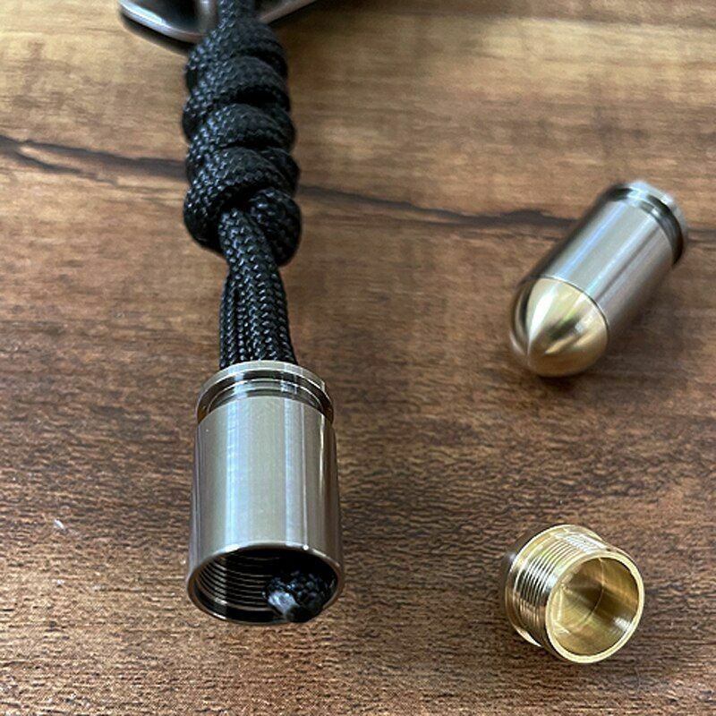 Titanium Tail Pendant DIY Knife Beads Alloy Paracord Bracelet Keyring Accessory
