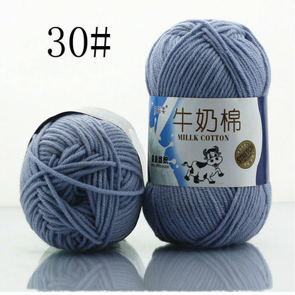 Hot Sale 50g Hand-woven Chunky Yarn Soft Milk Cotton Knitting Baby wool yarn