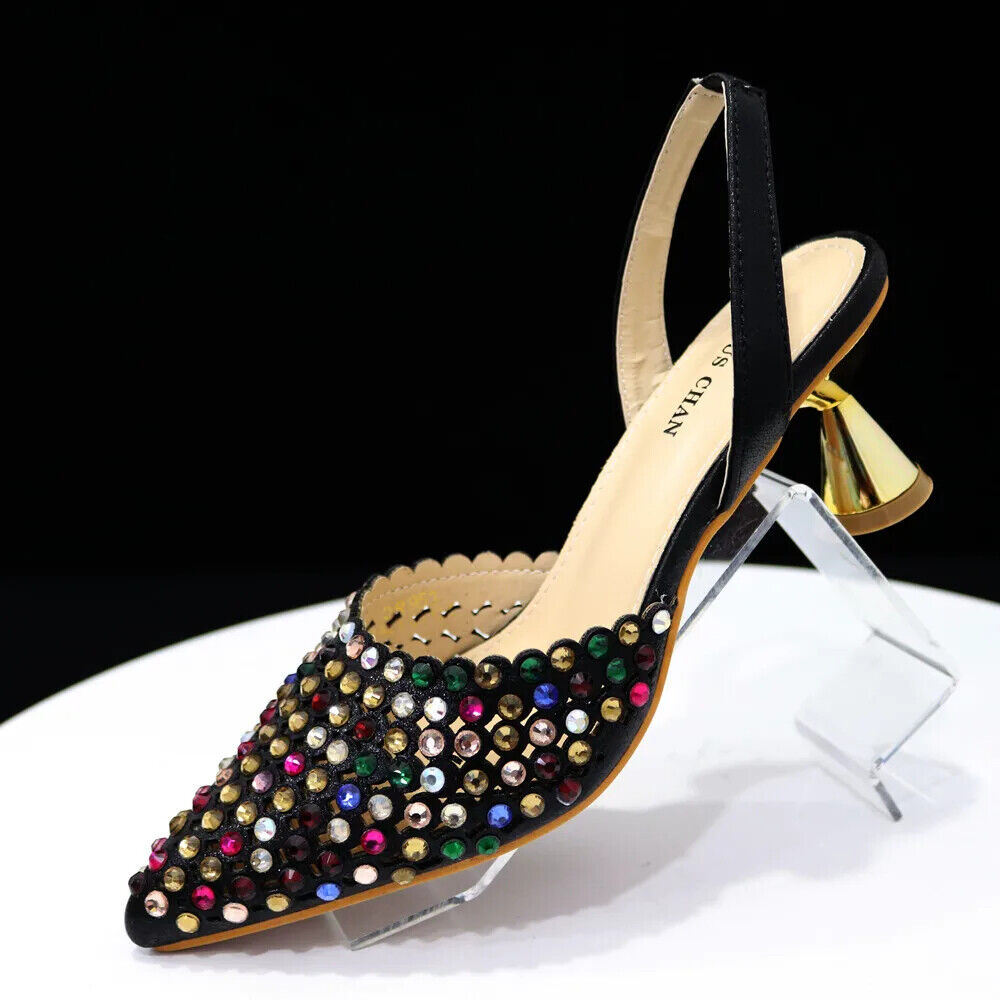 Pointed Toe Heels Women Party Wine Pumps Shoes Bags Matching Set