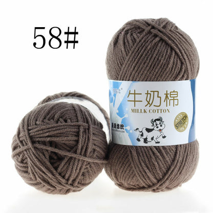 Hot Sale 50g Hand-woven Chunky Yarn Soft Milk Cotton Knitting Baby wool yarn