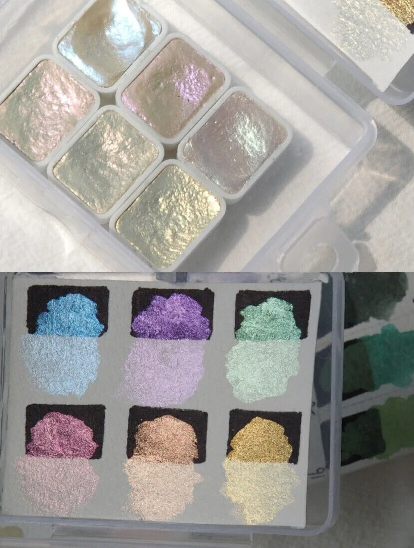 Nail Art 6-9Pc Solid Watercolor Paint Handmade Golden Acuarelas Palette Painting
