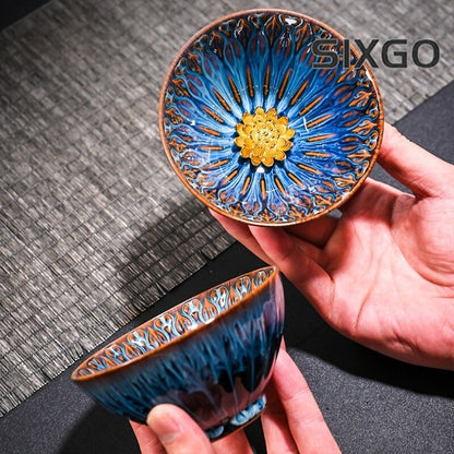 Tianmu Glaze Porcelain Tea Cup Jianzhan Boutique Kiln Change Master Cup 140ml