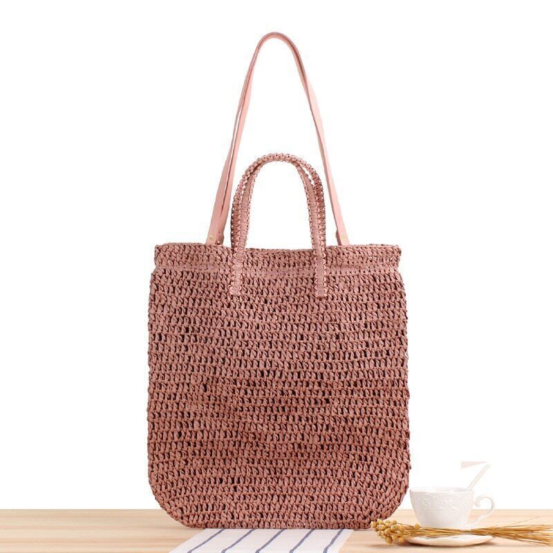 Straw Women Shoulder Bags Woven Handbags Rattan Summer Beach Bag Tote Lady