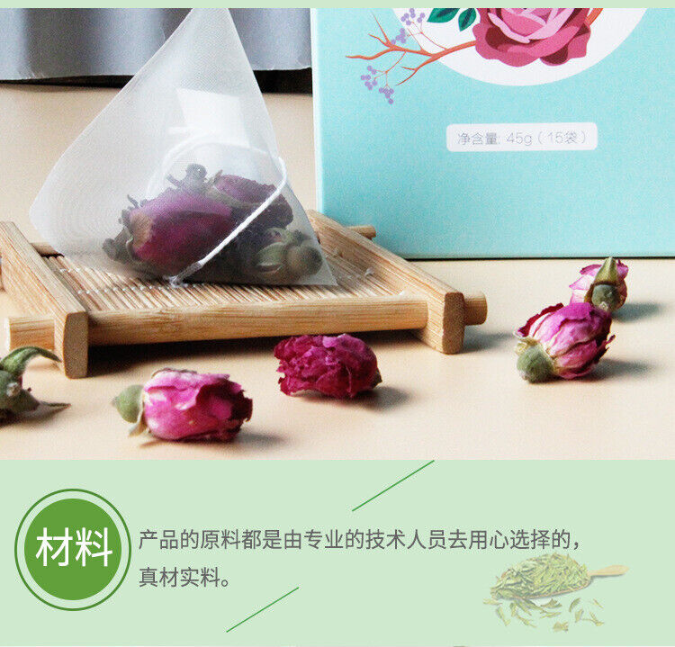 Chinese Pu-Erh Black Tea Triangle Tea Rose Pu'er Tea Bags 45g / 15 Bags Package