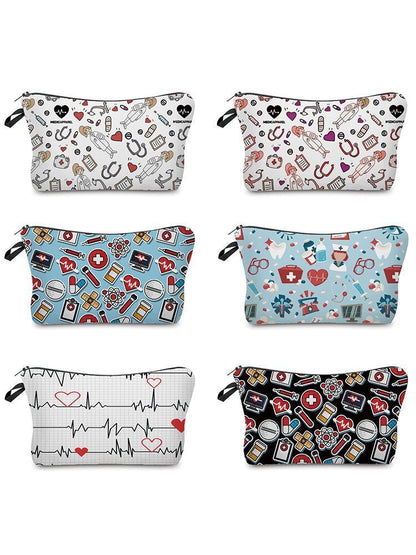 Printed Makeup Bag Reusable Storage Purse Stylish Practical Bags 2*2*13.5 CM 1PC