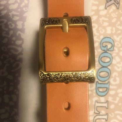 Vintage Brass Belt Buckle Engraved Pattern Men's Belt Buckle 40mm Inner