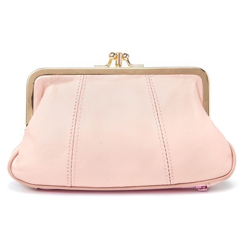 Women Coin Purse Leather Small Wallet Soft Change Purse Metal Frame Card Holder