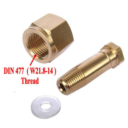 DIN 477/W21.8 Hex Nut &Nipple with Washer Carbon Dioxide Regulator Hardware Tool