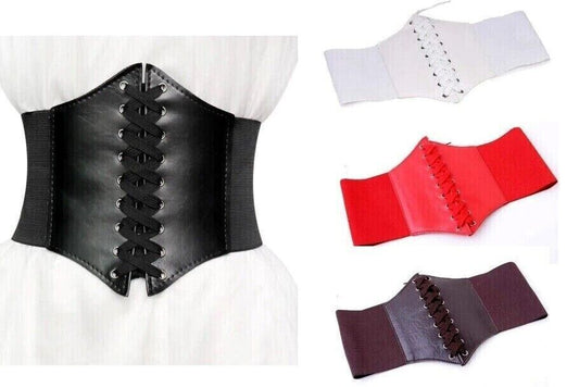 Women Corsets Faux Leather Fashion Slimming Body Shaping Tight Girdle Wide Belts