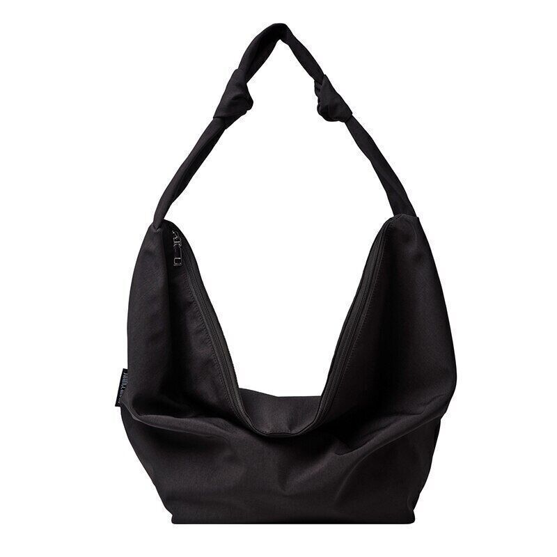 Package Women Waterproof Nylon Solid Black Shoulder Bags Minimalist style