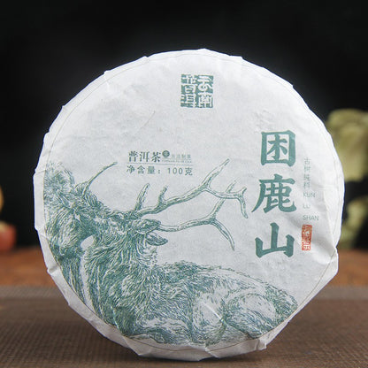 100g Raw Pu-erh Tea Kunlu Mountain Ancient Tree Menghai Mini Compressed Tea Cake