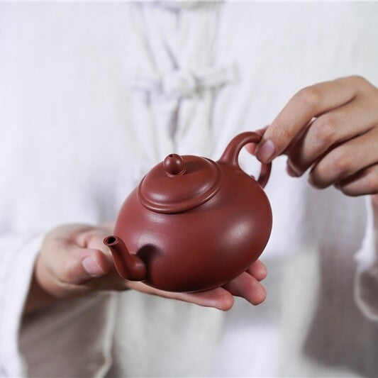 Yixing Zisha Dahongpao Clay Tea Pot Pottery Teapot Marked 7 Infuser Holes