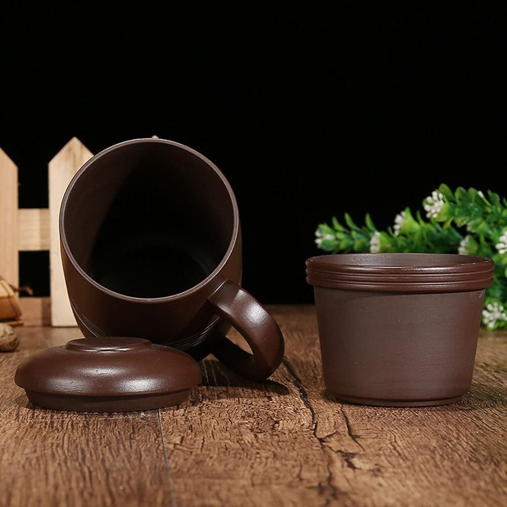 4.9" Chinese Yixing Purple Clay Manual Teacup Filter Handmade Infuser Cup Mugs