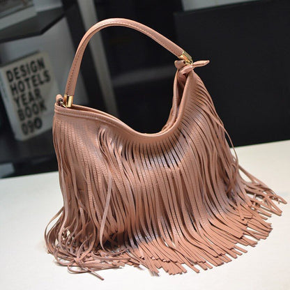 Large Vintage Soft Synthetic Leather Shoulder Crossbody Bag 33*6*29 CM Blue/Pink