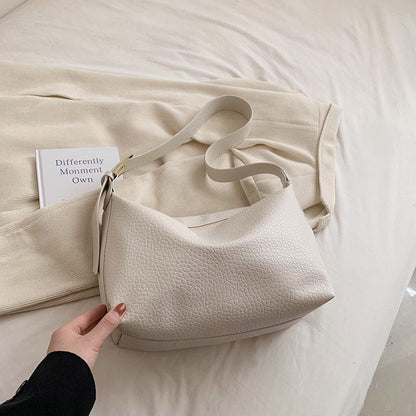 Silver Soft Hobo Bags Fashion Leather Handbags Purse Crossbody Bag 35*31*21*14CM