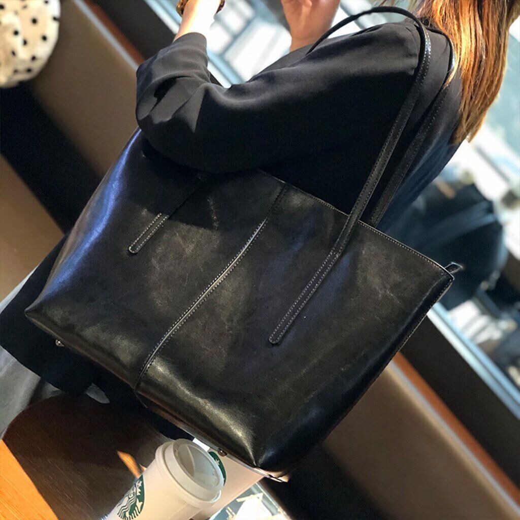 Genuine Leather Handbag Women Office Female Tote Big Shoulder Bags