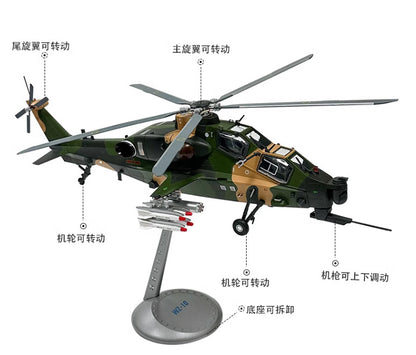 1:32 52CM China WZ-10 Armed Helicopter Airplane Diecast Military Aircraft Model