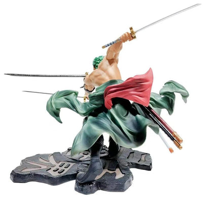 Anime One Piece Roronoa Zoro Three-Knife Fighting PVC Action Figure Model Toy