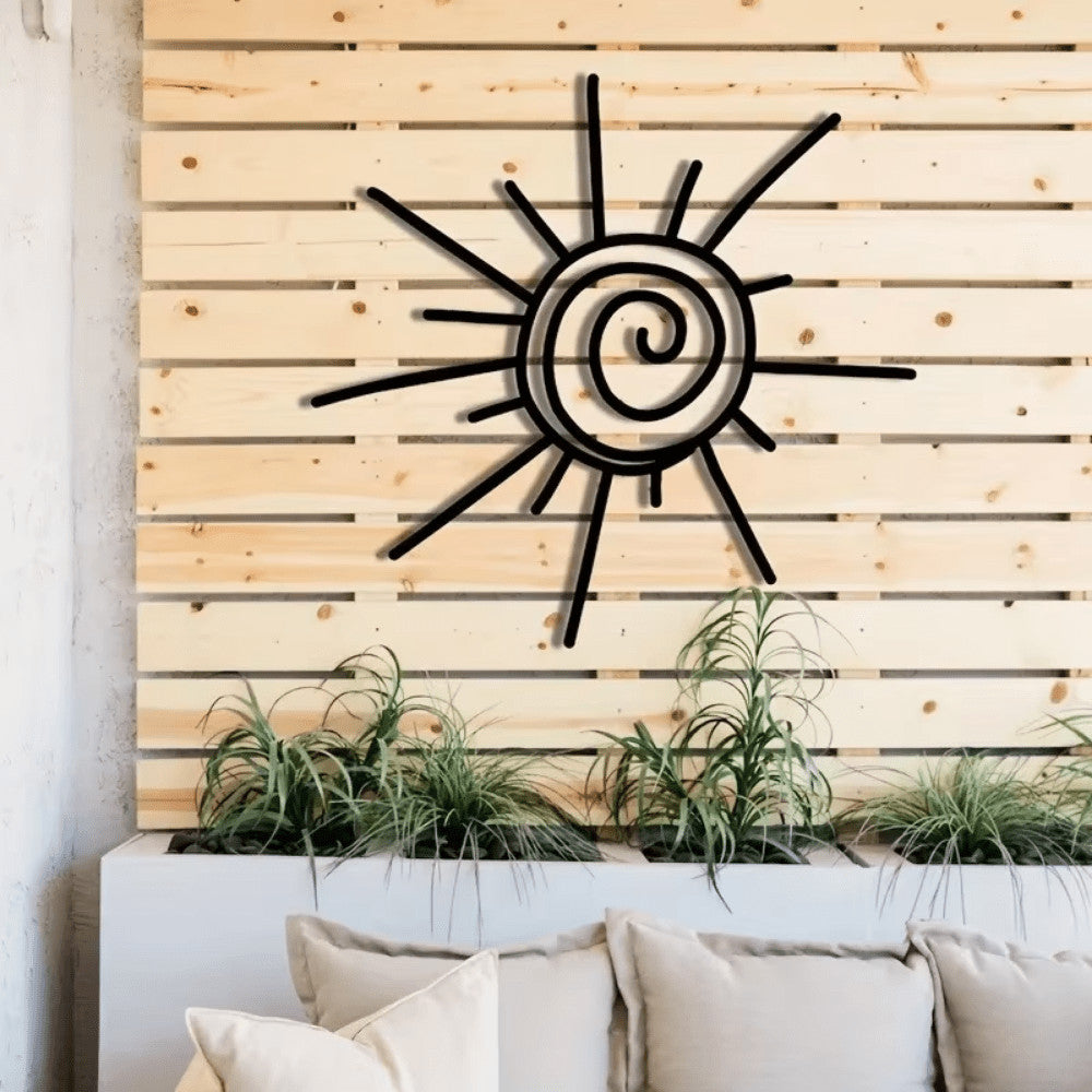 CIFbuy Large Metal Sun Wall Art Transverse Outdoor Beachy Home Decor