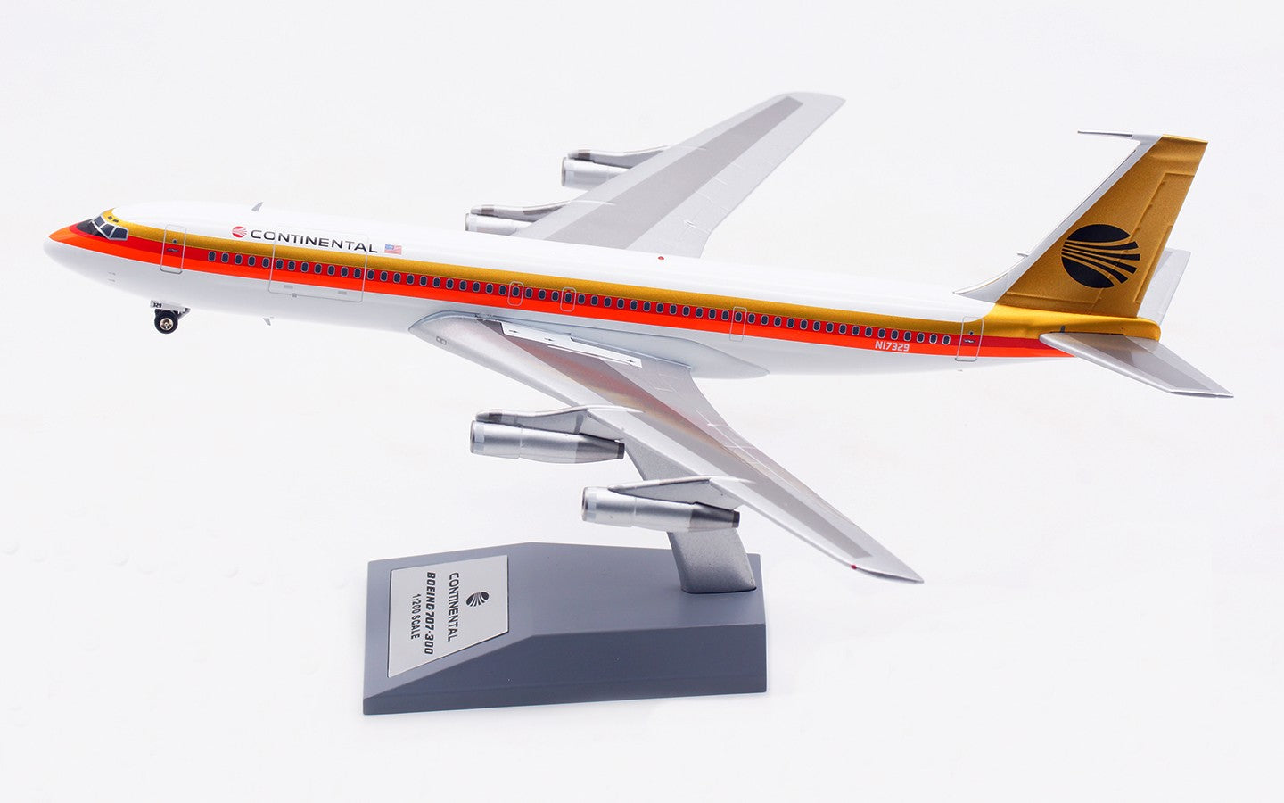 1:200 InFlight Continental B707-300 Passenger Airplane Diecast Aircraft Model