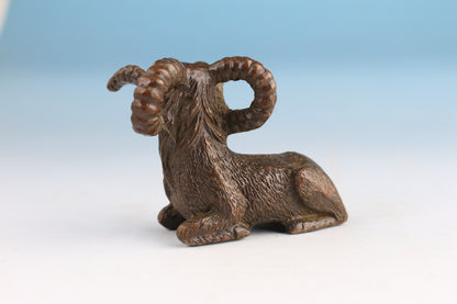 Chinese bronze sheep figure statue collectable netsuke gift tea pet decor
