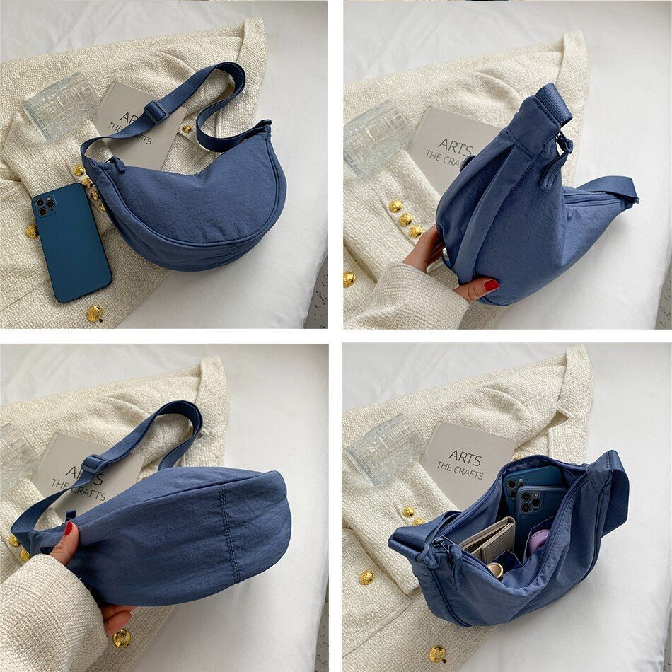 Shoulder Bag Nylon Cotton Messenger Bags Large Style Travel Handbag 12*6*4 Inch.
