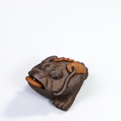 Chinese Handmade Tea Pet Statue Historical Figurine Monk Tea Play Yixing Zisha