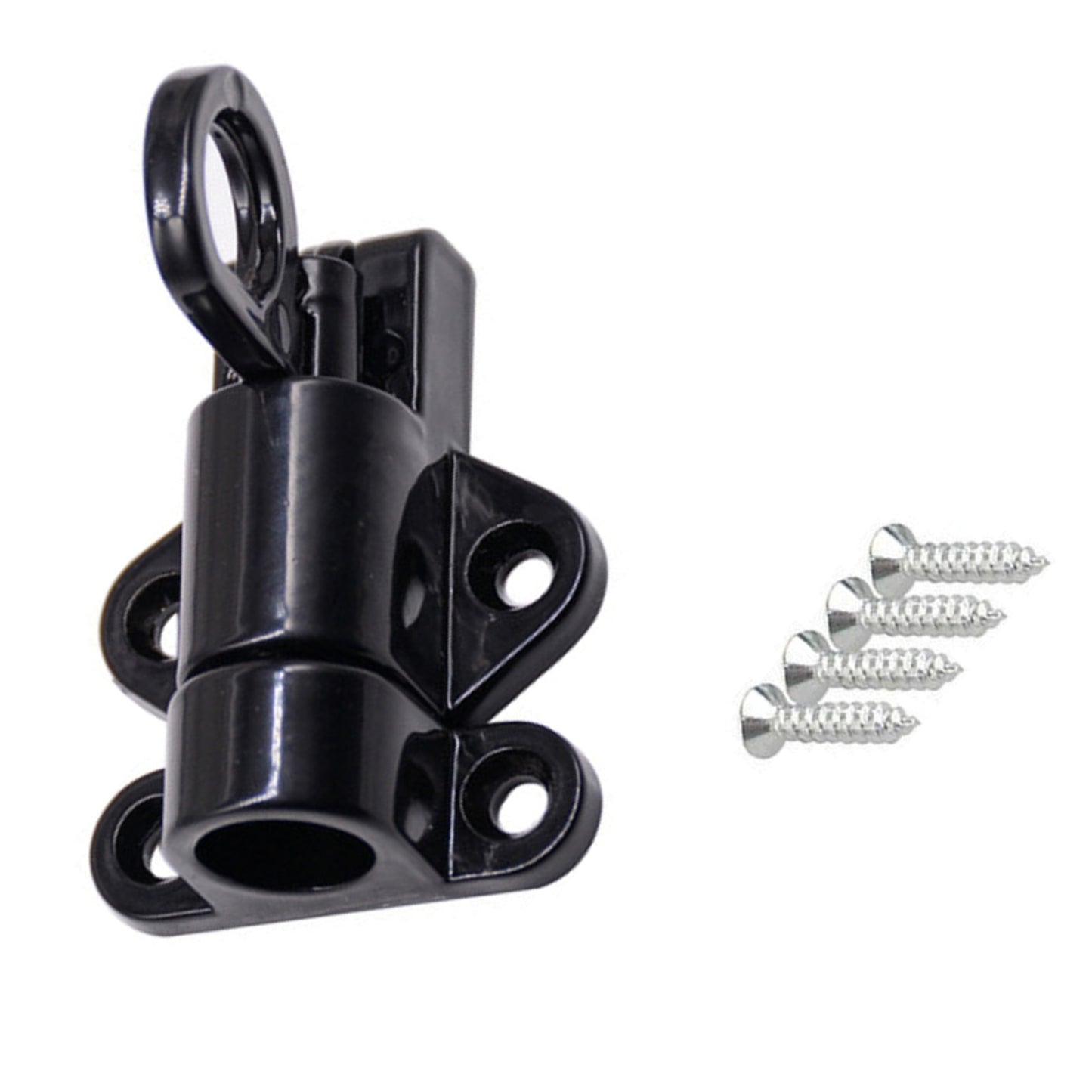 Black Aluminium Alloy Spring Door Lock with Automatic Locking Mechanism A