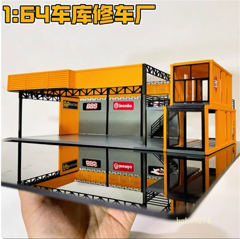 1/64 Scale Diorama Car Garage Model Repair Workshop Scene Display Building Model