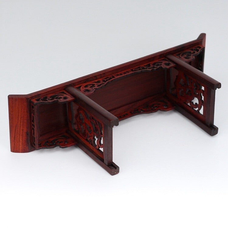 11" Long Rosewood Rack Miniature Shelf Stand Pot Bonsai Table Display Base Decor