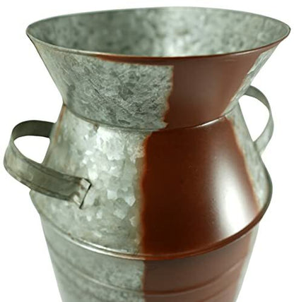 Galvanized Metal Milk Can Vase 1.3 Gallon- Rustic Look for Country themed home