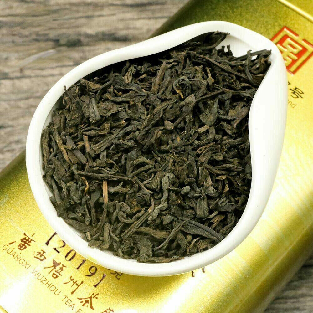 200g Hei Cha Golden Jar Three Cranes Loose Dark Tea Guangxi Liupao Box Tea