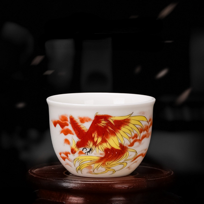 150ml Jade Porcelain Kung Fu Tea Cup Creative Pattern Dragon Tiger Teacups