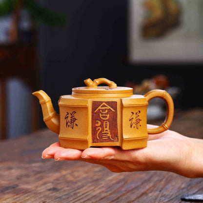 authentic yixing zisha duan clay tea pot full handmade traditional craft marked