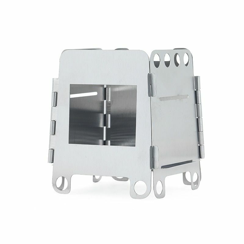 Outdoor camping mini wood stove portable folding alcohol Stainless Steel 11*10*3