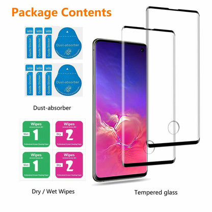 For Samsung Galaxy S10 Plus/S10e Case, Shockproof Leather Cover + Tempered Glass