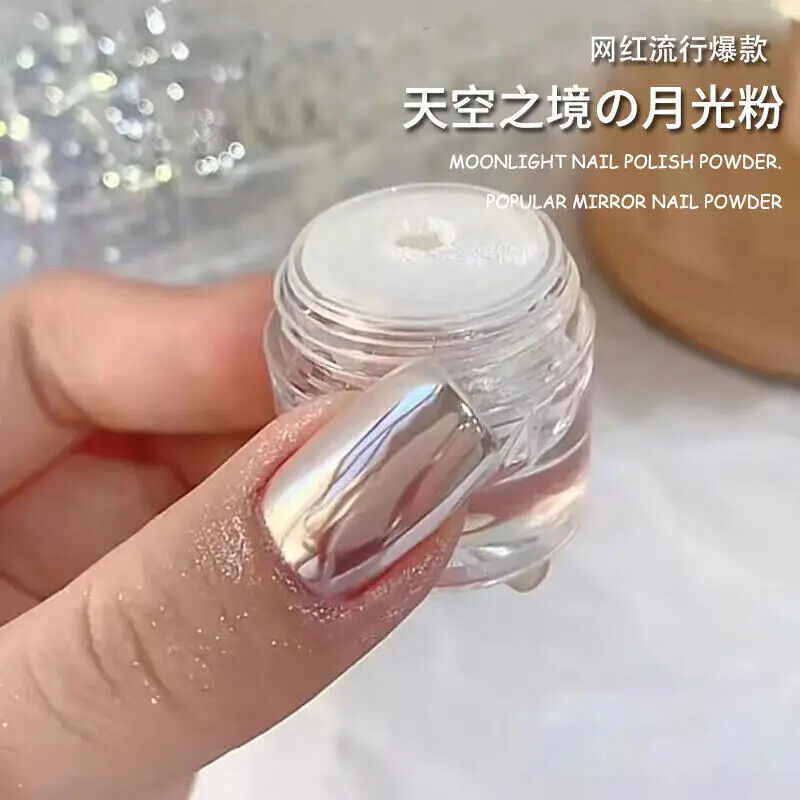 Nail Art Powder Chrome Metallic Mirror Pigments Iridescent Pearl Glitters Decors