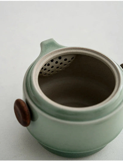Ceramic Teapot With 2 Cups Chinese Tea Set Gongfu Teaware Travel Puer Tea Set
