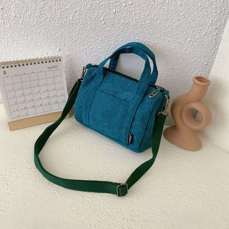 Shoulder Bag Canvas Handbag Zipper Totes Casual Purse Cloth Pouch 19*8*14 CM 1PC