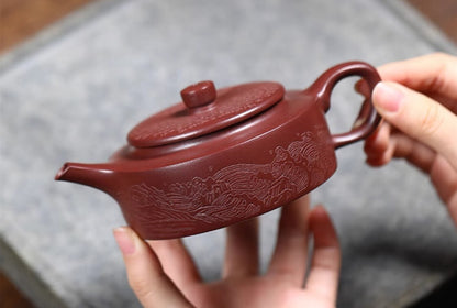 190cc chinese Yixing Handmade Zisha teapot Purple Clay ZhouPan Gongfu Tea Pot