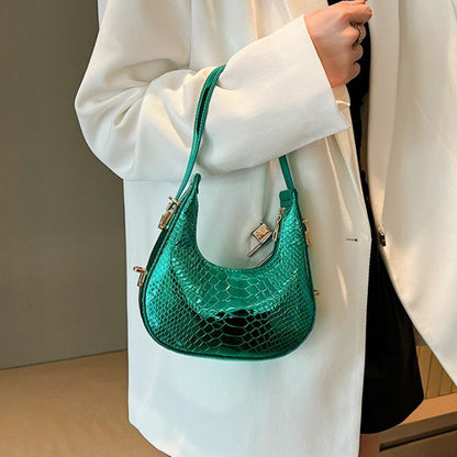 Versatile Bags Luxury Stone Design Handbag Shoulder Underarm Half Moon Purse 1PC