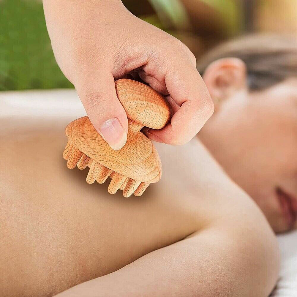 Massage Roller Guasha Anti Cellulite Fascia Body Pain Relief Wood Therapy Tool
