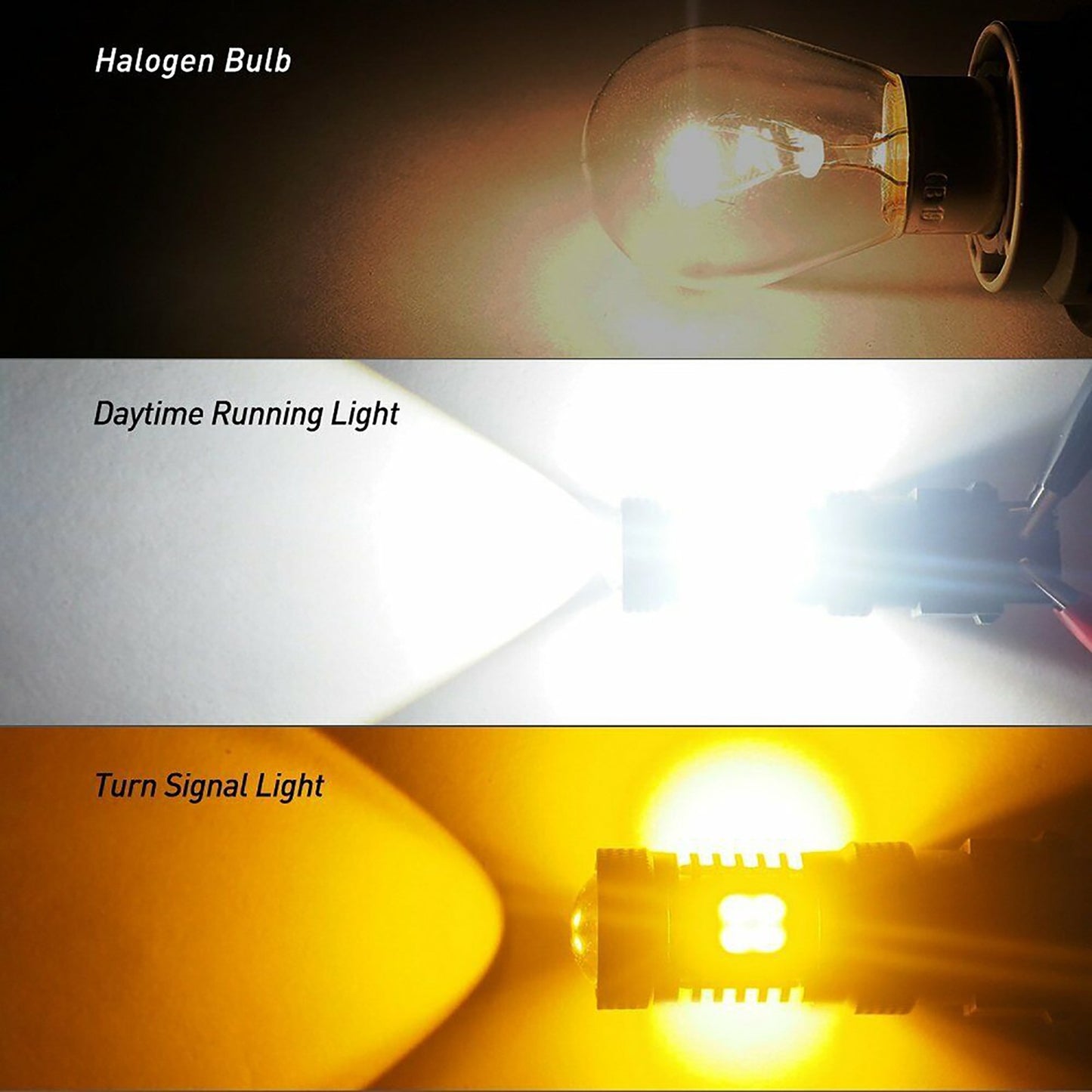 2Pcs LED Bulbs Turn Signal Lights Parts Anti Hyper Flash White Amber Dual Color