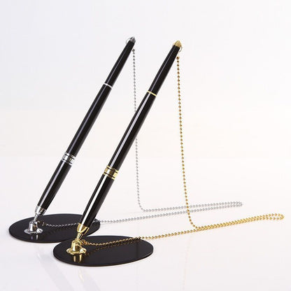Ballpoint Pen Sticky Desk Chain Fixed Bank Counter Metal Writing Instrument 20cm