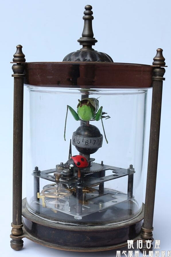 Available handmade antique mechanical clock locust pointer bronze statue watches