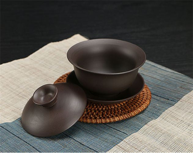 Gaiwan Chinese Yixing Zisha Gaiwan Tea Bowl Cover Lid Saucer Tea Cup 150ml Cup