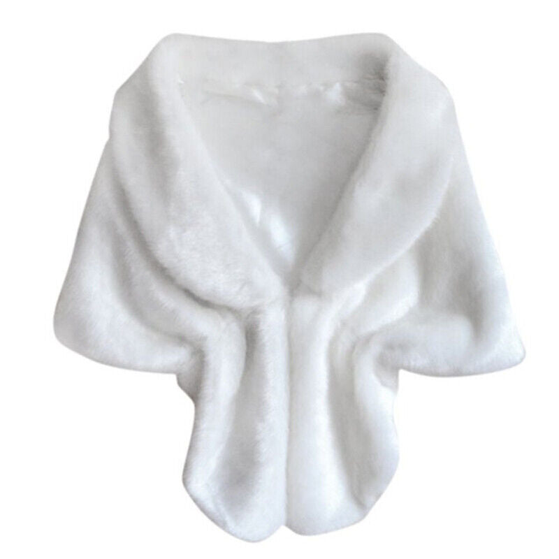 Elegant High-grade Bridal Wedding Luxury Fur Long Shawl Stole Wrap Shrug Scarf
