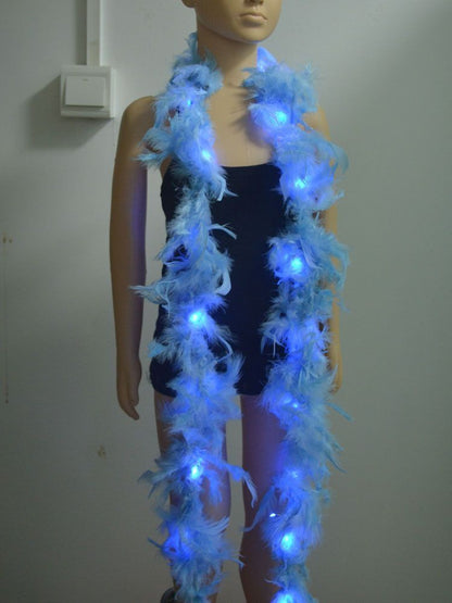Feather Boa 2M Glowing LED Lights Party Wedding Halloween Costumes Scarf 60g 80g