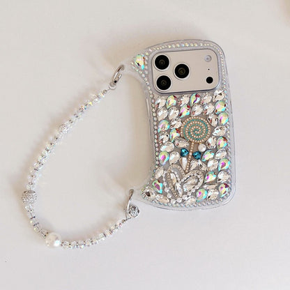 Diamond Flower Crystal Charms Mobile Phone case for iPhone 17/16 /5/14 Pro Max