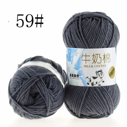 Hot Sale 50g Hand-woven Chunky Yarn Soft Milk Cotton Knitting Baby wool yarn
